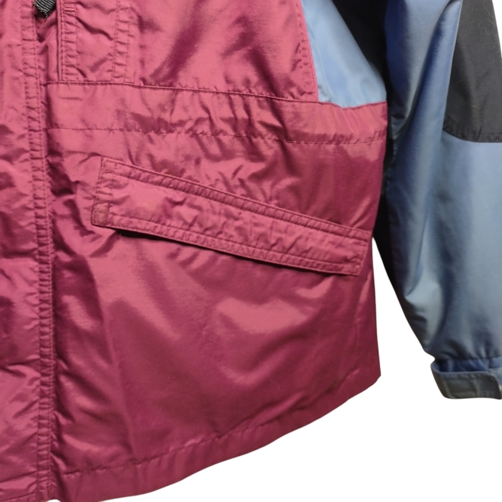 Columbia Mens Removable Fleece  Liner Jacket Burgundy Blue Hooded ZIP Size 18/20 - Picture 4 of 8